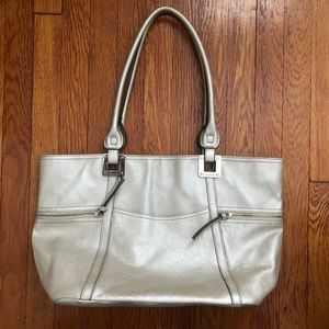 Tignanello Metallic Leather Tote Bag